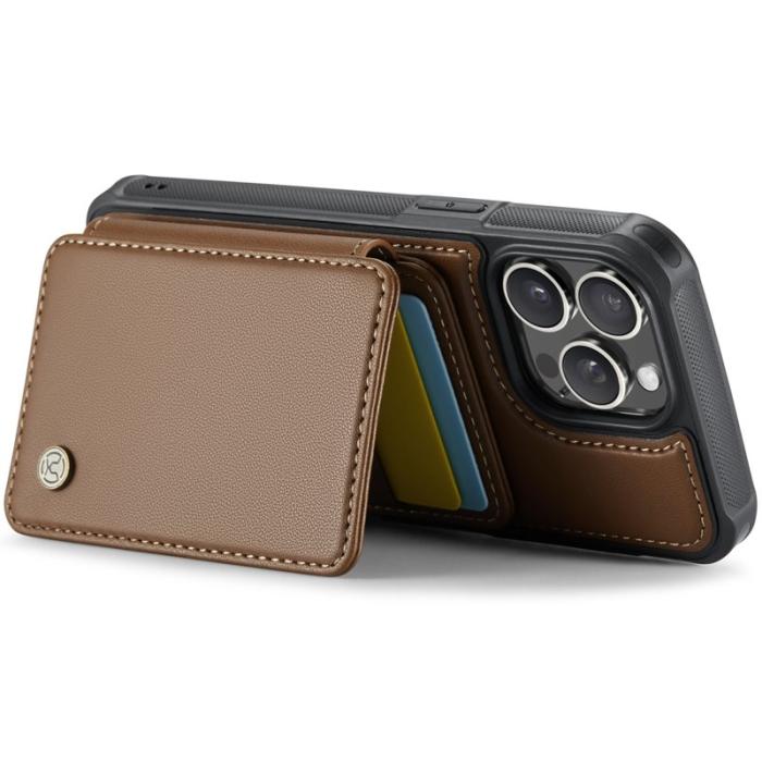 JEEHOOD - JEEHOOD J05 iPhone 13 Pro Skal Läder Mobilfodral Brun