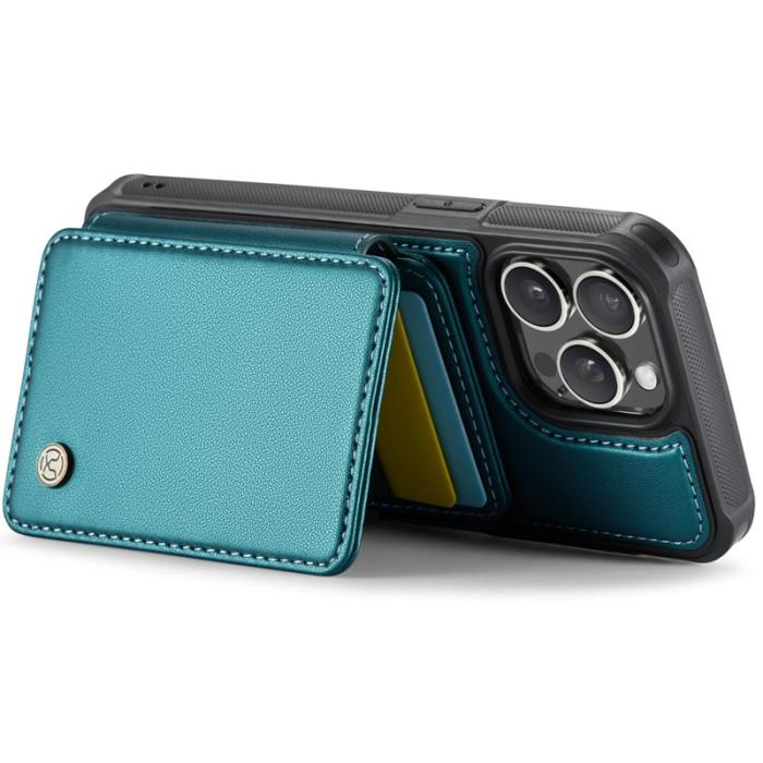 JEEHOOD - JEEHOOD J05 iPhone 13 Pro Skal Läder Mobilfodral Cyan