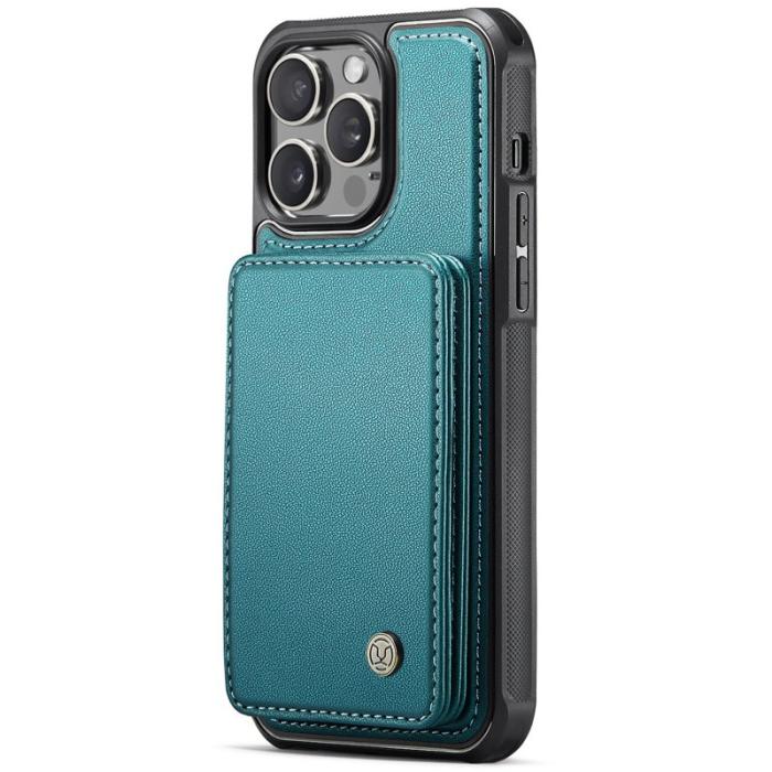 JEEHOOD - JEEHOOD J05 iPhone 13 Pro Skal Läder Mobilfodral Cyan