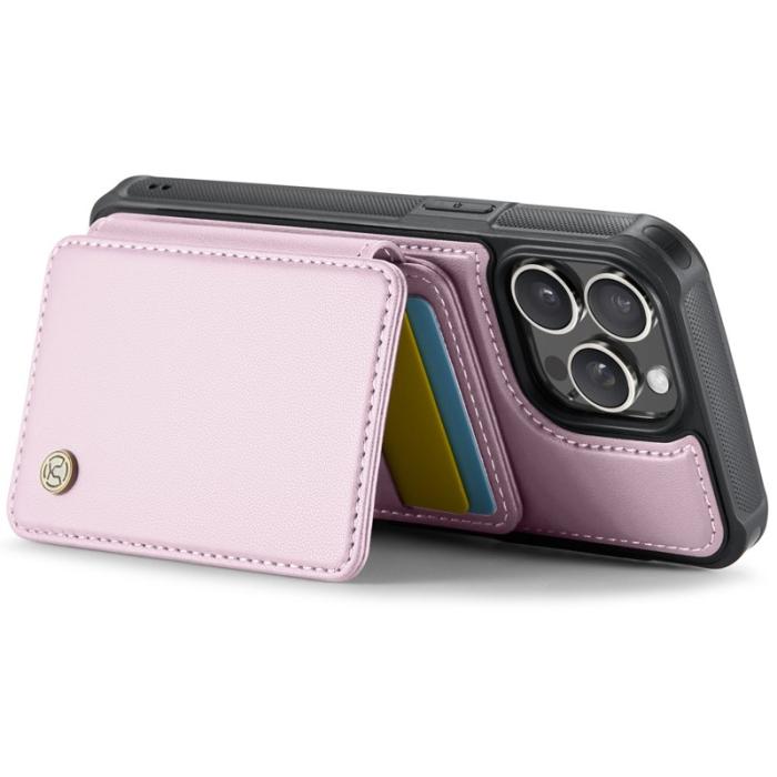 JEEHOOD - JEEHOOD J05 iPhone 13 Pro Skal Läder Mobilfodral - Rosa