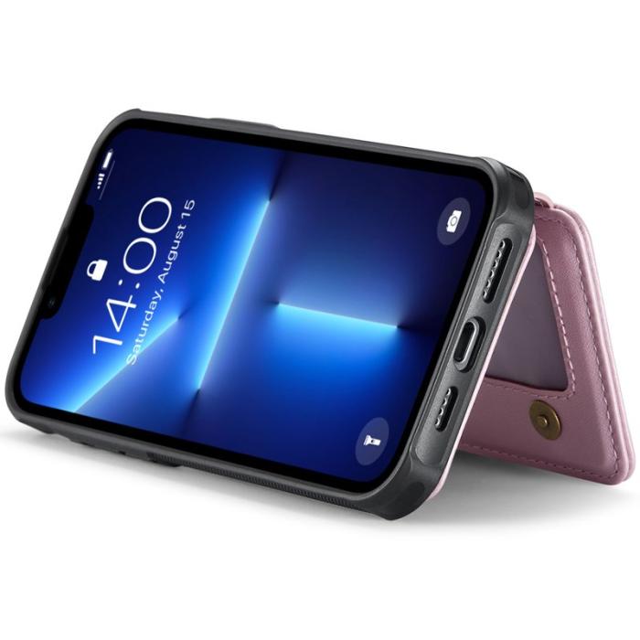 JEEHOOD - JEEHOOD J05 iPhone 13 Pro Skal Läder Mobilfodral - Rosa