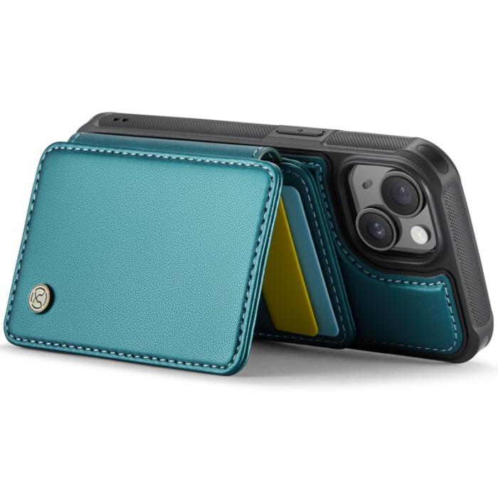 JEEHOOD - JEEHOOD J05 iPhone 13 Skal Läder Mobilfodral Cyan