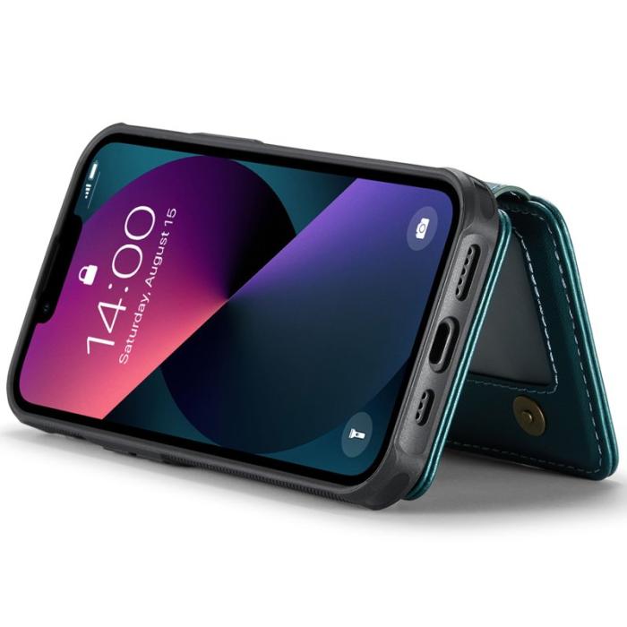 JEEHOOD - JEEHOOD J05 iPhone 13 Skal Läder Mobilfodral Cyan