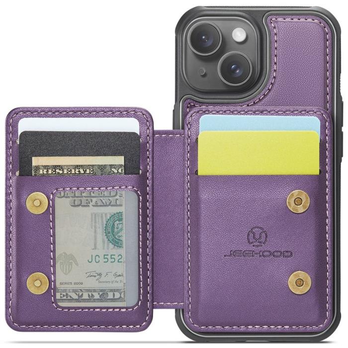 JEEHOOD - JEEHOOD J05 iPhone 13 Skal Läder Mobilfodral Lila