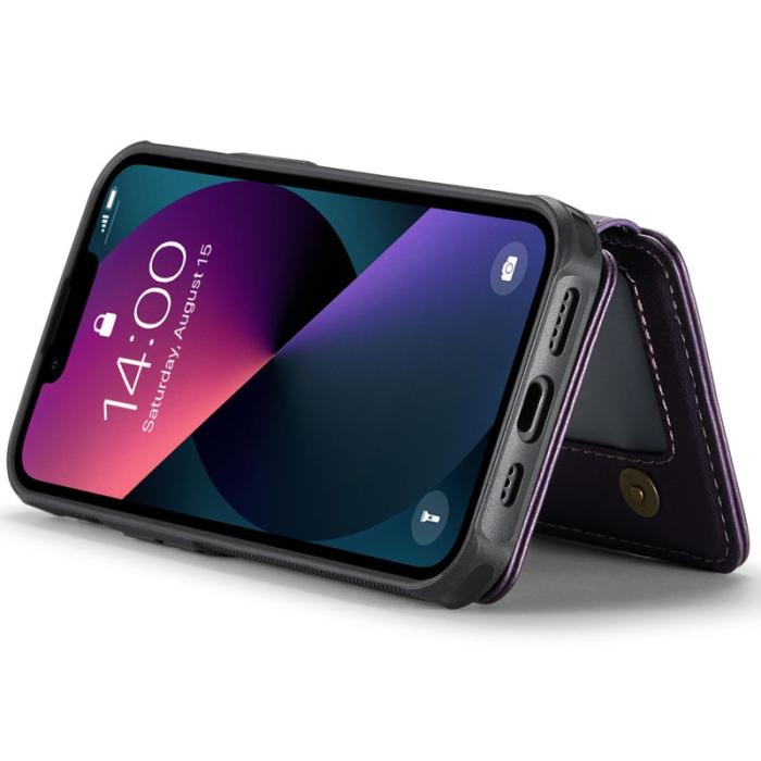 JEEHOOD - JEEHOOD J05 iPhone 13 Skal Läder Mobilfodral Lila