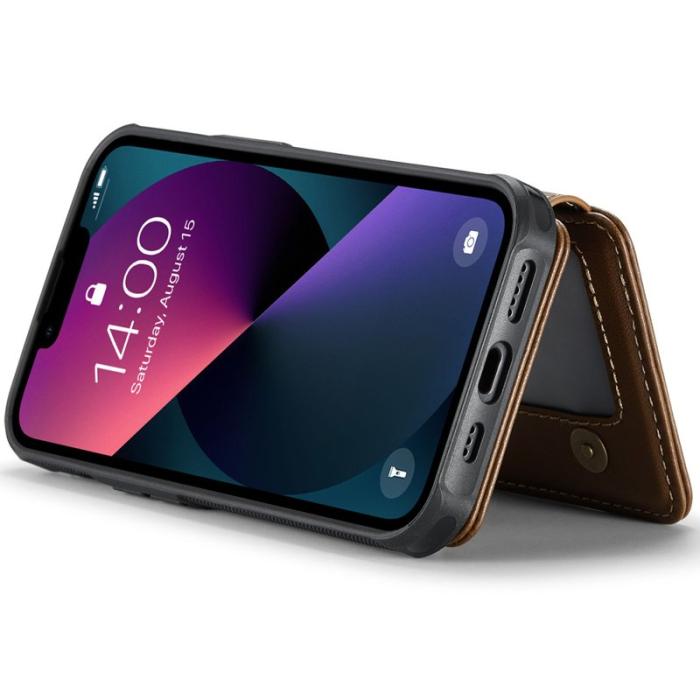 JEEHOOD - JEEHOOD J05 iPhone 13 Skal Läder Mobilfodral med Kortficka - Brun