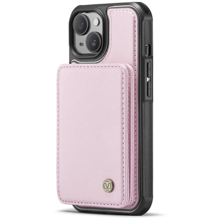 JEEHOOD - JEEHOOD J05 iPhone 13 Skal Läder Mobilfodral - Rosa