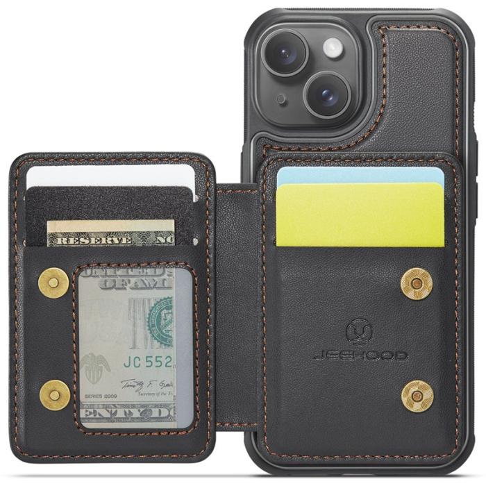 JEEHOOD - JEEHOOD J05 iPhone 13 Skal Läder Mobilfodral Svart