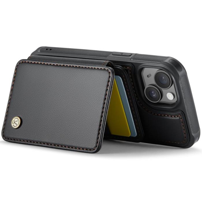 JEEHOOD - JEEHOOD J05 iPhone 13 Skal Läder Mobilfodral Svart