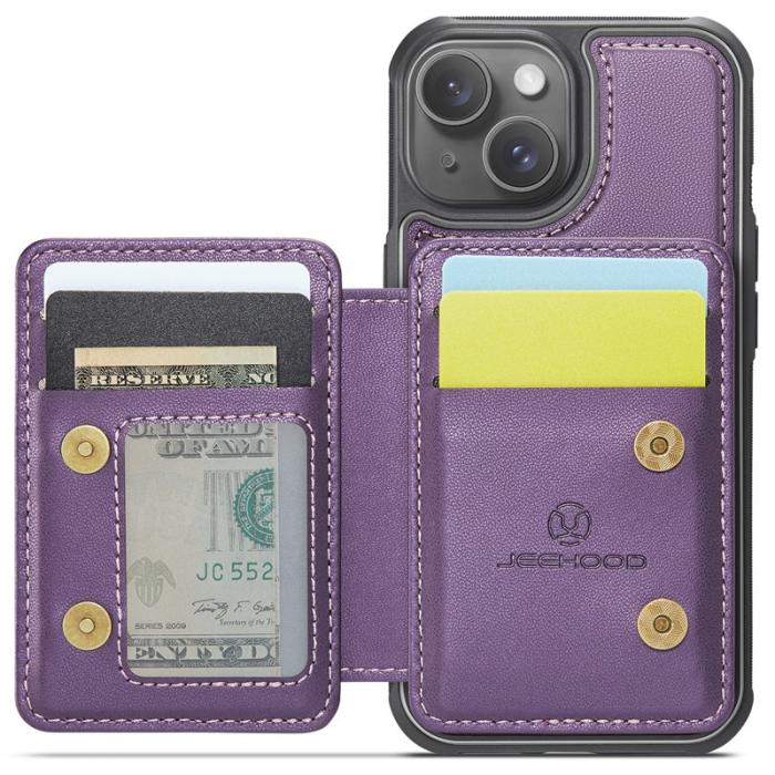 JEEHOOD - JEEHOOD J05 iPhone 14 Fodral Läder Mobilskydd Lila