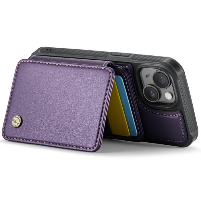 JEEHOOD - JEEHOOD J05 iPhone 14 Fodral Läder Mobilskydd Lila