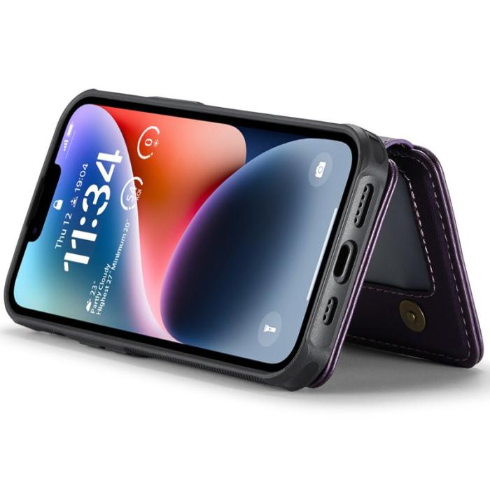 JEEHOOD - JEEHOOD J05 iPhone 14 Fodral Läder Mobilskydd Lila