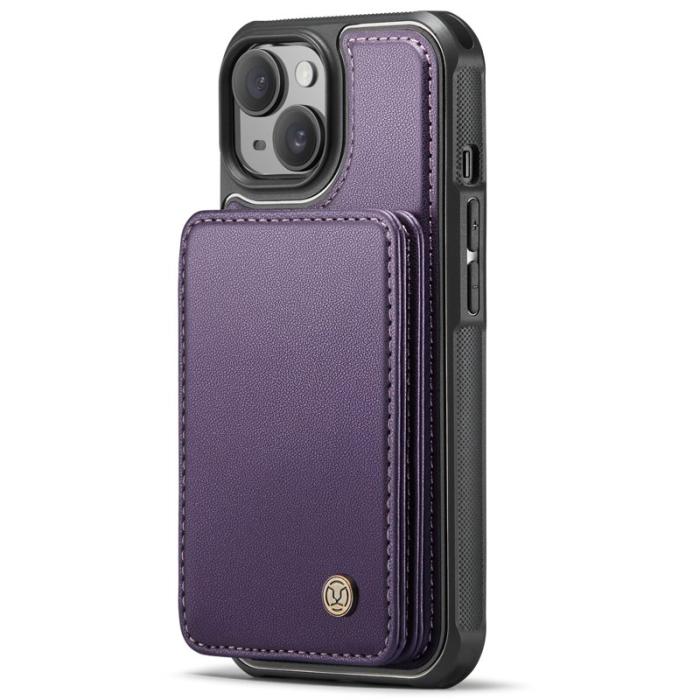 JEEHOOD - JEEHOOD J05 iPhone 14 Fodral Läder Mobilskydd Lila