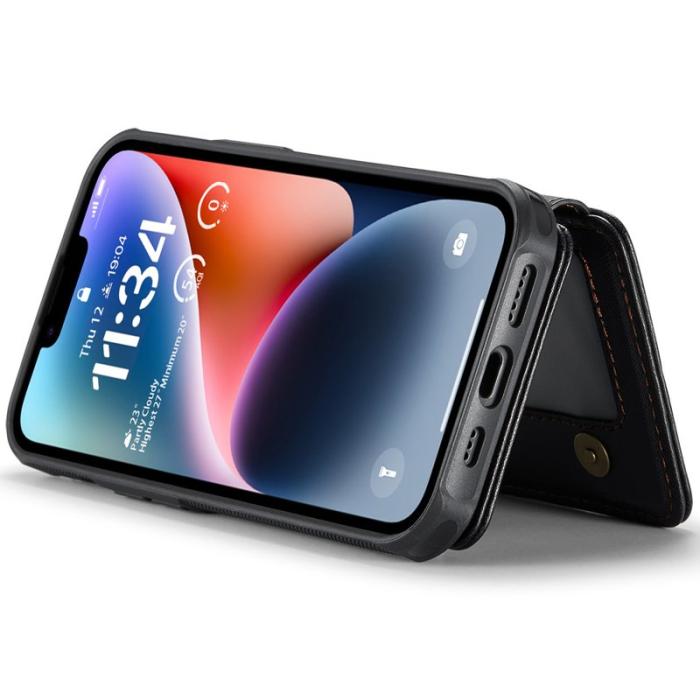 JEEHOOD - JEEHOOD J05 iPhone 14 Plus Skal Läder med Magnetficka - Svart