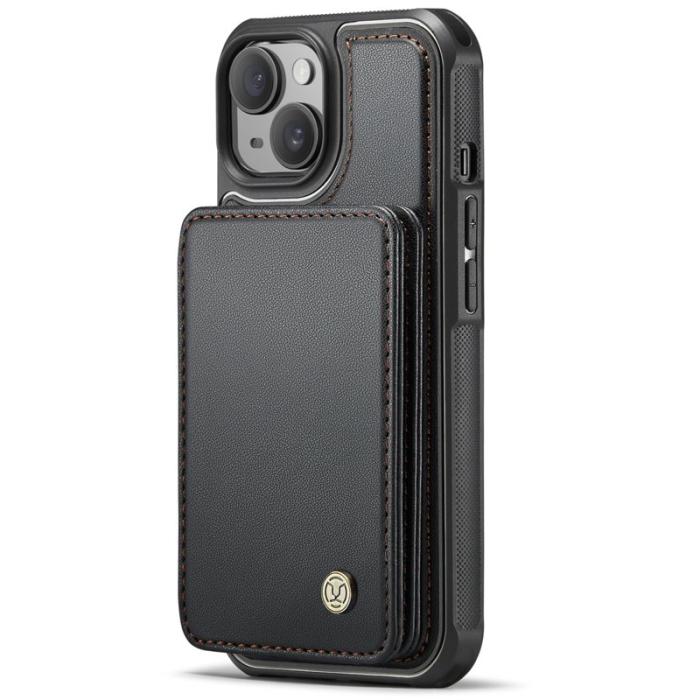 JEEHOOD - JEEHOOD J05 iPhone 14 Plus Skal Läder med Magnetficka - Svart