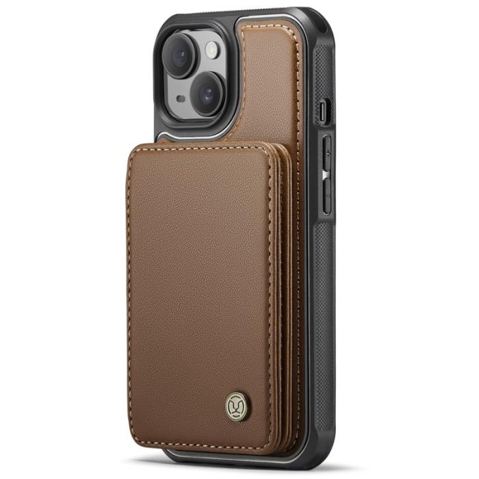 JEEHOOD - JEEHOOD J05 iPhone 14 Plus Skal Läder Mobilfodral Brun