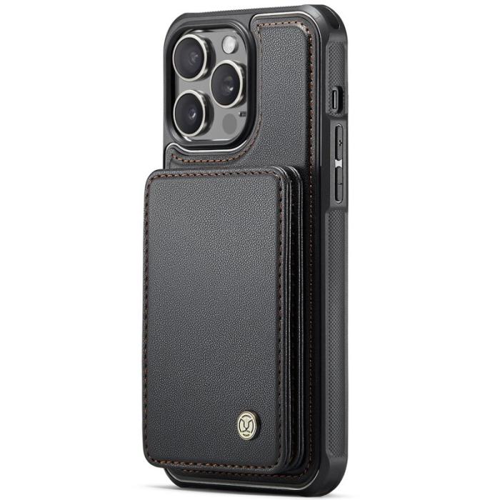 JEEHOOD - JEEHOOD J05 iPhone 14 Pro Max Skal Läder med Magnetficka - Svart