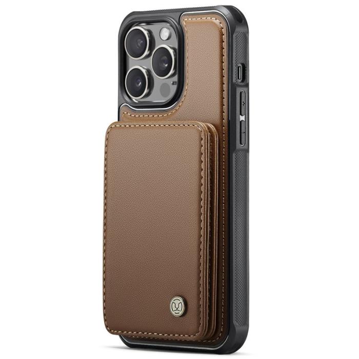 JEEHOOD - JEEHOOD J05 iPhone 14 Pro Max Skal Läder Mobilfodral Brun