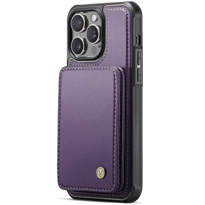 JEEHOOD - JEEHOOD J05 iPhone 14 Pro Max Skal Läder Mobilfodral Lila