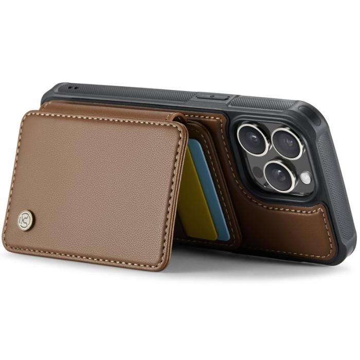 JEEHOOD - JEEHOOD J05 iPhone 14 Pro Skal Läder Mobilfodral Brun