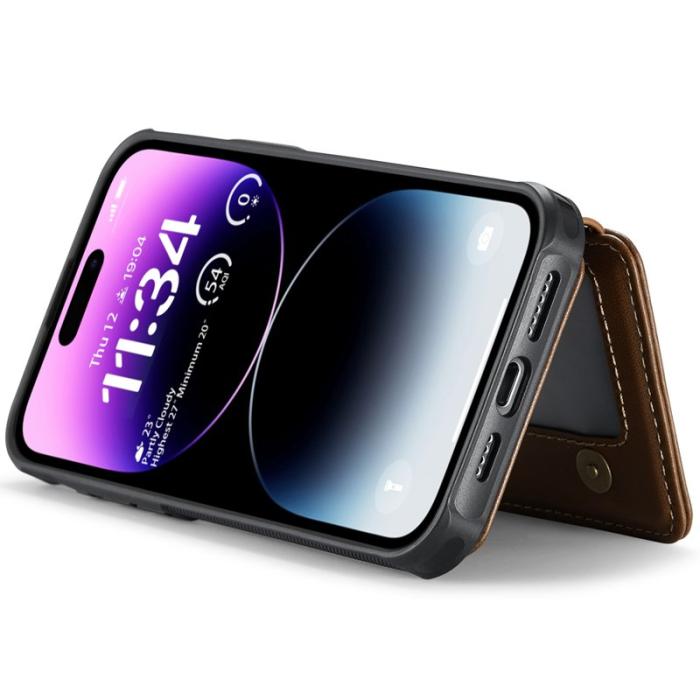 JEEHOOD - JEEHOOD J05 iPhone 14 Pro Skal Läder Mobilfodral Brun