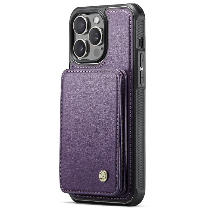 JEEHOOD - JEEHOOD J05 iPhone 14 Pro Skal Läder Mobilfodral Lila