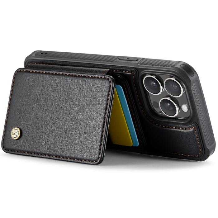 JEEHOOD - JEEHOOD J05 iPhone 14 Pro Skal Läder Mobilfodral Svart