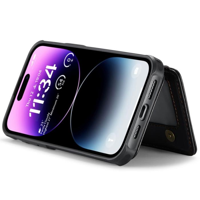 JEEHOOD - JEEHOOD J05 iPhone 14 Pro Skal Läder Mobilfodral Svart