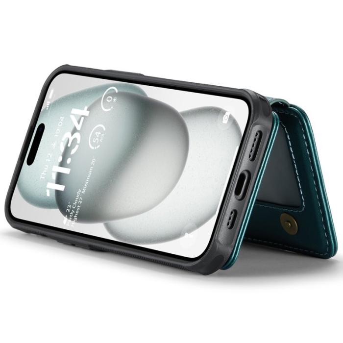 JEEHOOD - JEEHOOD J05 iPhone 15 Plus Skal Läder Mobilfodral Cyan