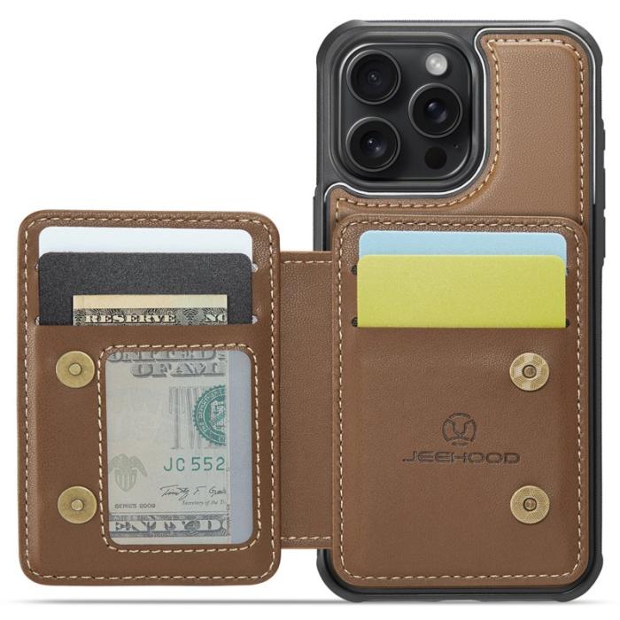 JEEHOOD - JEEHOOD J05 iPhone 15 Pro Fodral Läder Mobilskydd Brun