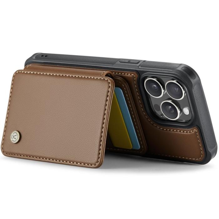 JEEHOOD - JEEHOOD J05 iPhone 15 Pro Fodral Läder Mobilskydd Brun