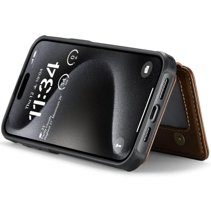 JEEHOOD - JEEHOOD J05 iPhone 15 Pro Fodral Läder Mobilskydd Brun