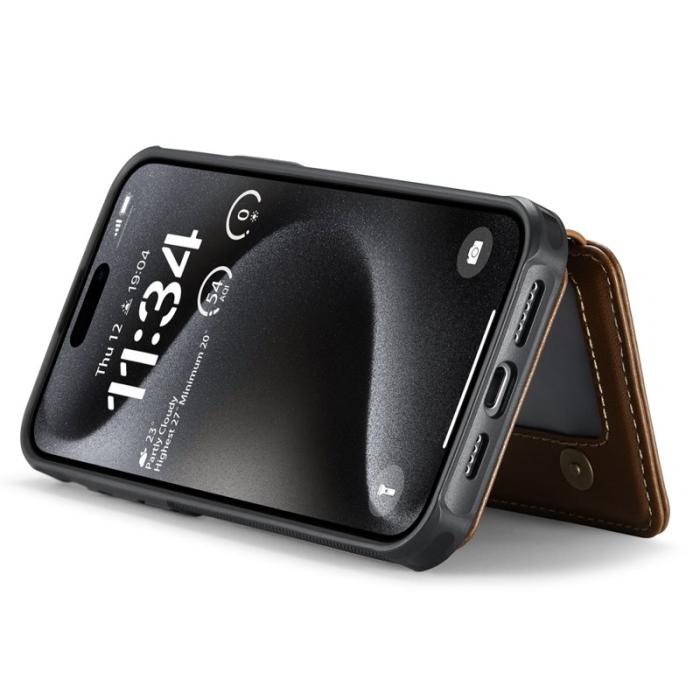 JEEHOOD - JEEHOOD J05 iPhone 15 Pro Max Skal Läder med Kortficka - Brun