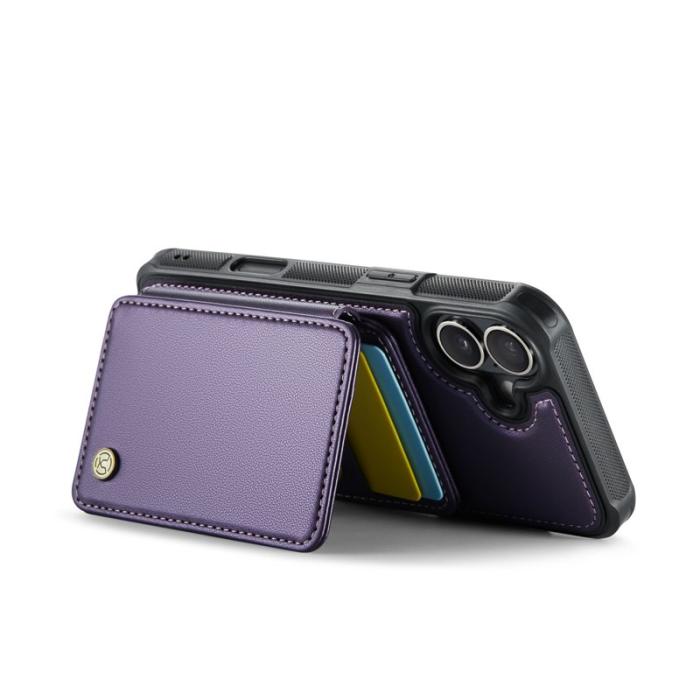 JEEHOOD - JEEHOOD J05 iPhone 16 Plus Skal Läder Mobilfodral Lila