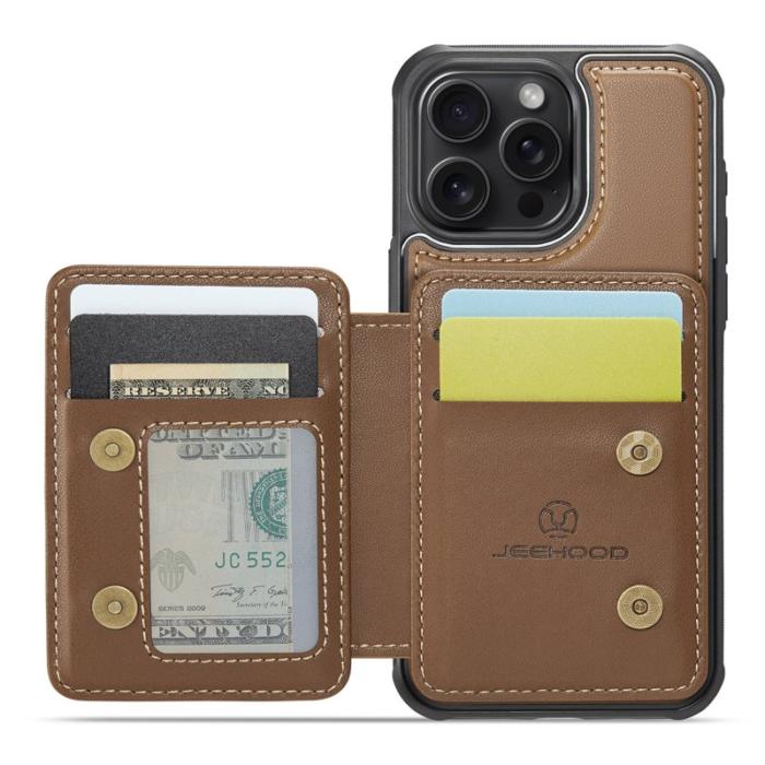 JEEHOOD - JEEHOOD J05 iPhone 16 Pro Fodral Läder Mobilskydd Brun