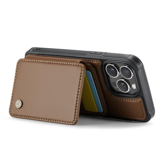 JEEHOOD - JEEHOOD J05 iPhone 16 Pro Max Skal Läder Mobilfodral Brun