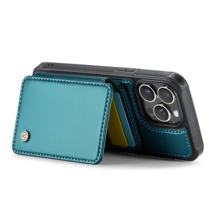 JEEHOOD - JEEHOOD J05 iPhone 16 Pro Max Skal Läder Mobilfodral Cyan