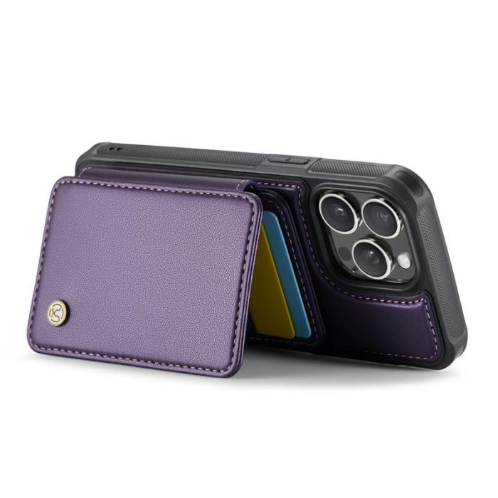 JEEHOOD - JEEHOOD J05 iPhone 16 Pro Max Skal Läder Mobilfodral Lila