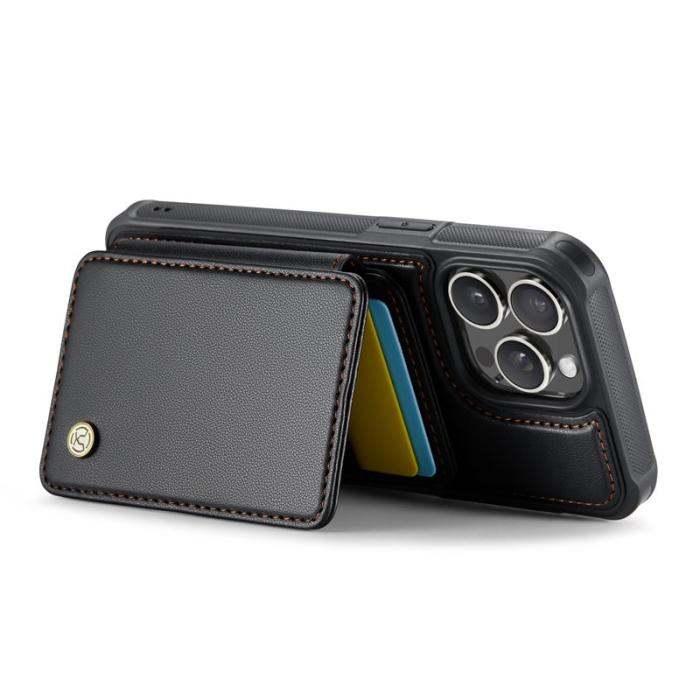 JEEHOOD - JEEHOOD J05 iPhone 16 Pro Max Skal Läder Mobilfodral Svart