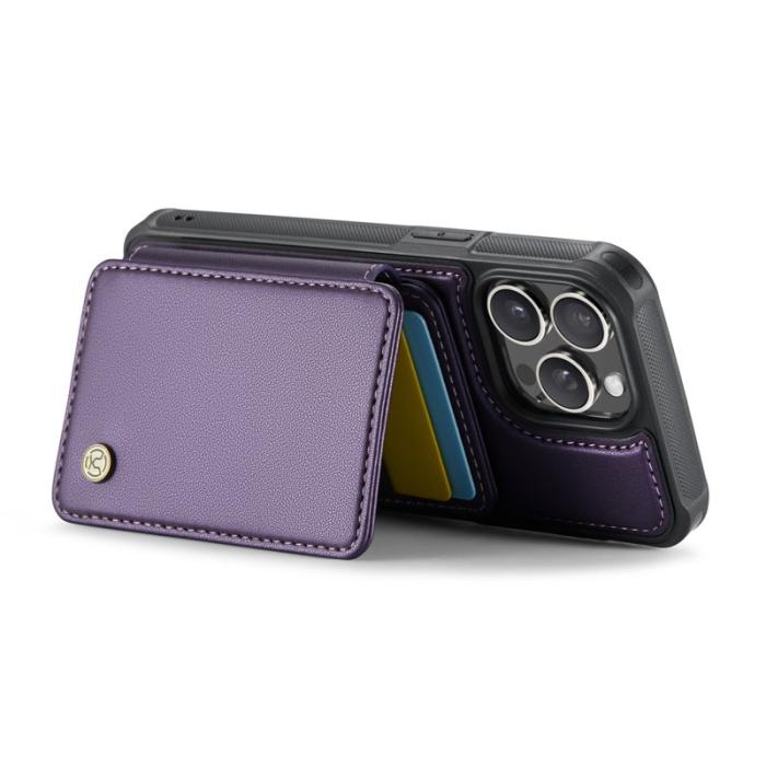 JEEHOOD - JEEHOOD J05 iPhone 16 Pro Skal Läder Mobilfodral Lila