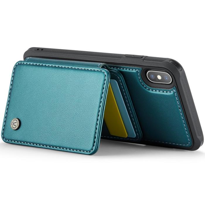 JEEHOOD - JEEHOOD J05 iPhone X / XS Skal Läder Mobilfodral Cyan