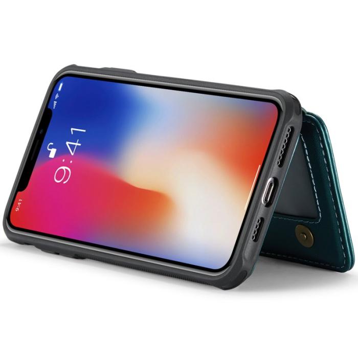 JEEHOOD - JEEHOOD J05 iPhone X / XS Skal Läder Mobilfodral Cyan