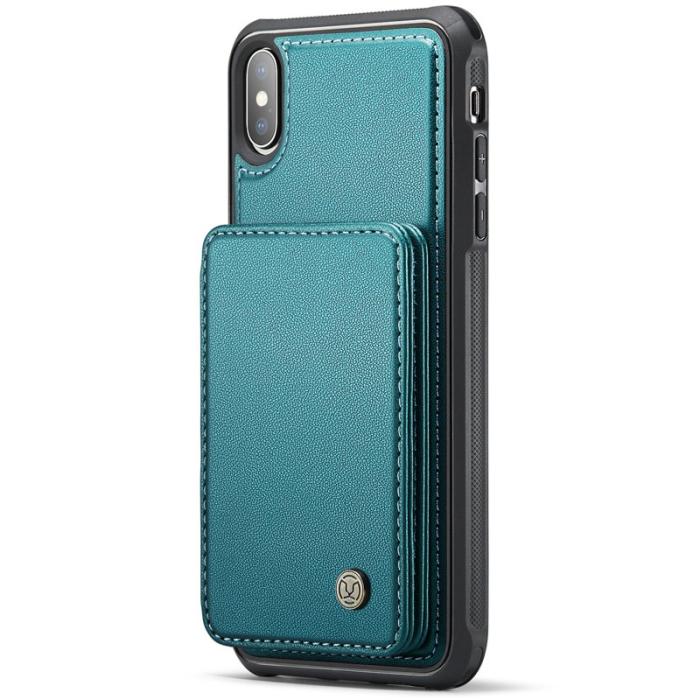 JEEHOOD - JEEHOOD J05 iPhone X / XS Skal Läder Mobilfodral Cyan