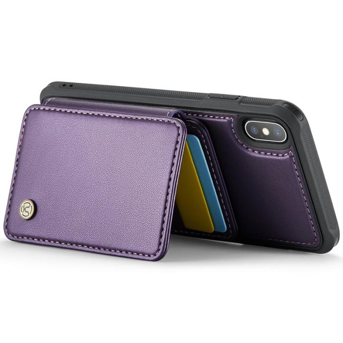 JEEHOOD - JEEHOOD J05 iPhone X / XS Skal Läder Mobilfodral Lila