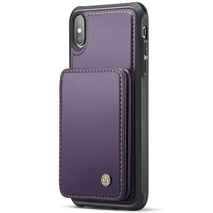 JEEHOOD - JEEHOOD J05 iPhone X / XS Skal Läder Mobilfodral Lila