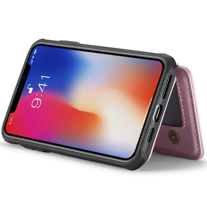 JEEHOOD - JEEHOOD J05 iPhone X / XS Skal Läder Mobilfodral Rosa