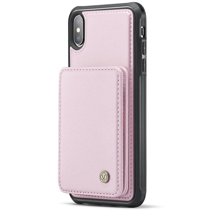 JEEHOOD - JEEHOOD J05 iPhone X / XS Skal Läder Mobilfodral Rosa
