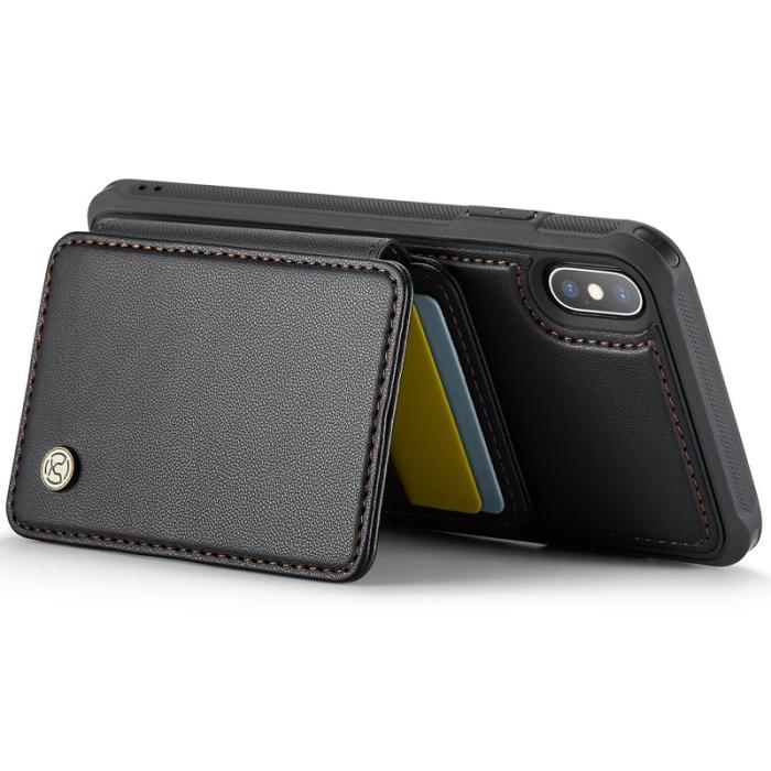 JEEHOOD - JEEHOOD J05 iPhone X / XS Skal Läder Mobilfodral Svart