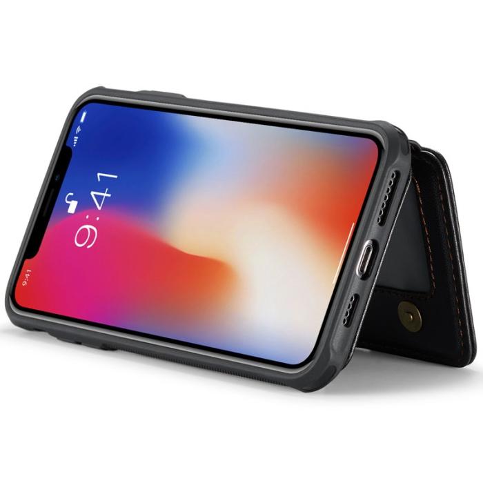 JEEHOOD - JEEHOOD J05 iPhone X / XS Skal Läder Mobilfodral Svart