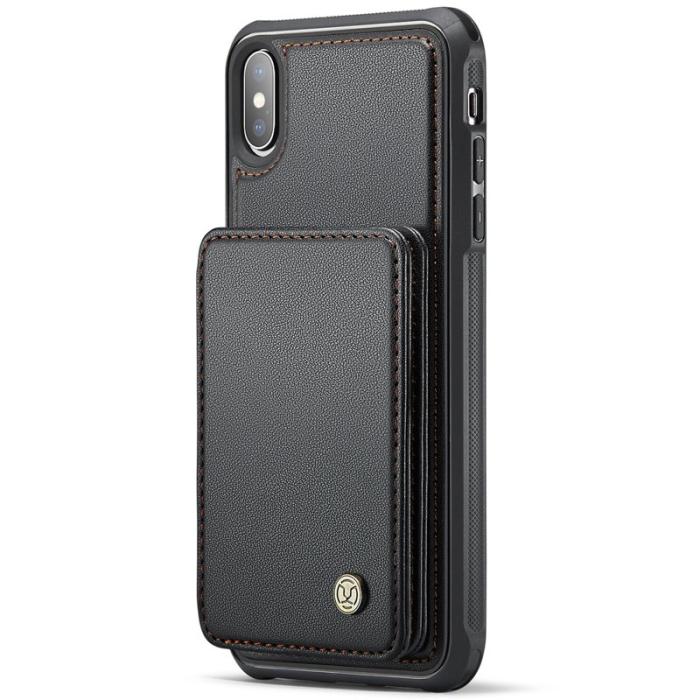 JEEHOOD - JEEHOOD J05 iPhone X / XS Skal Läder Mobilfodral Svart